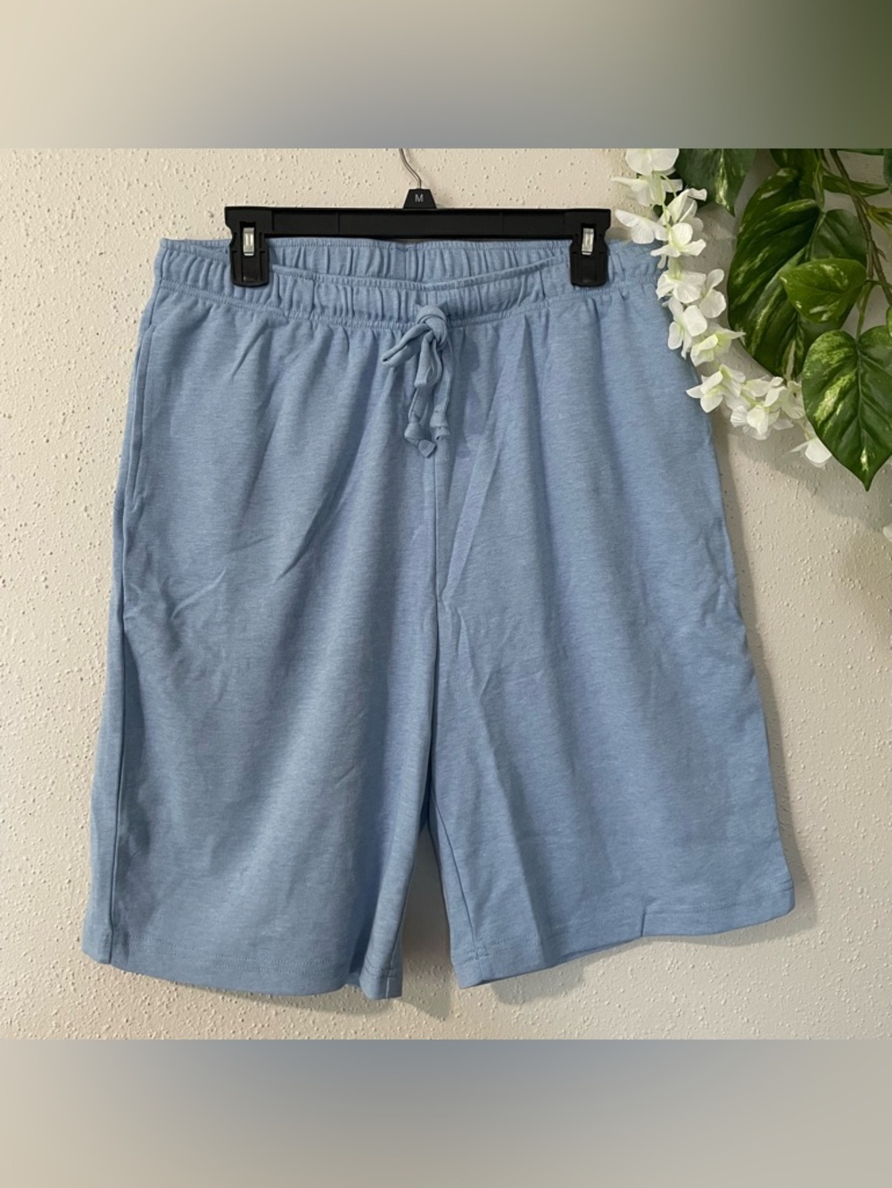 Vicki Wayne Baby Blue Shorts Size L Drawstring Pockets Loungewear NWT